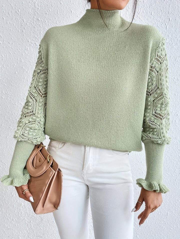 Alexa™ - Lace Sleeve Knit Sweater