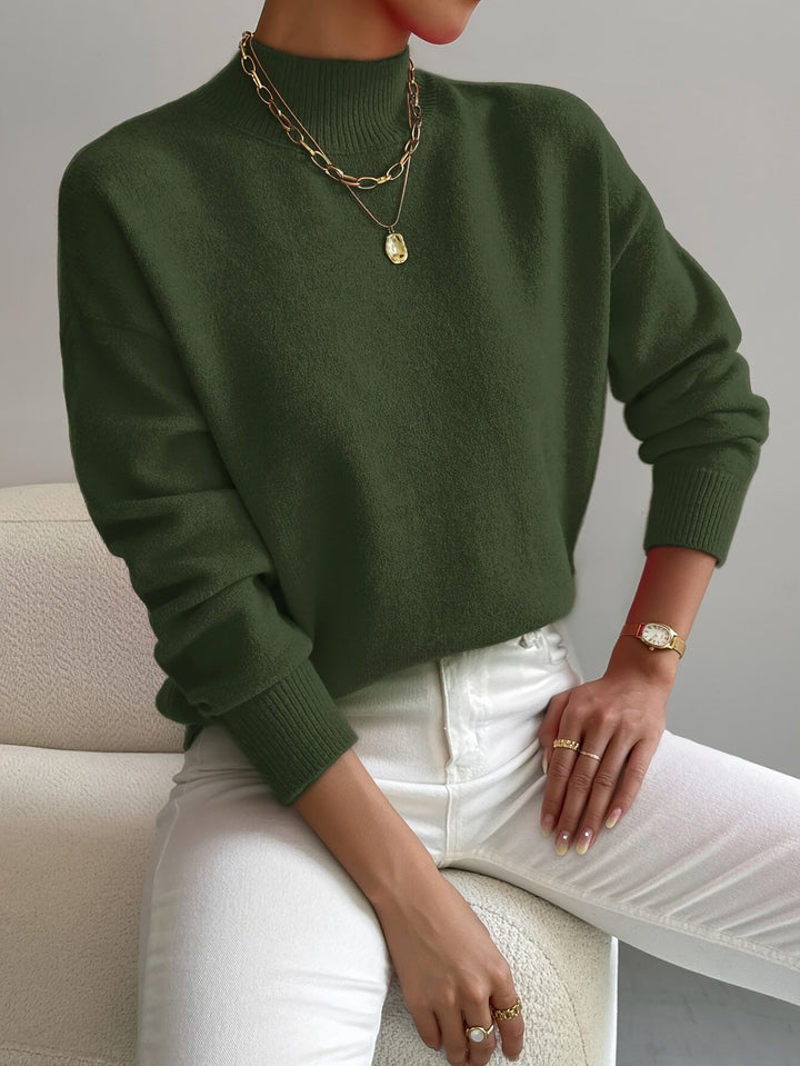 Sanae™ - Classic High Neck Knit Sweater