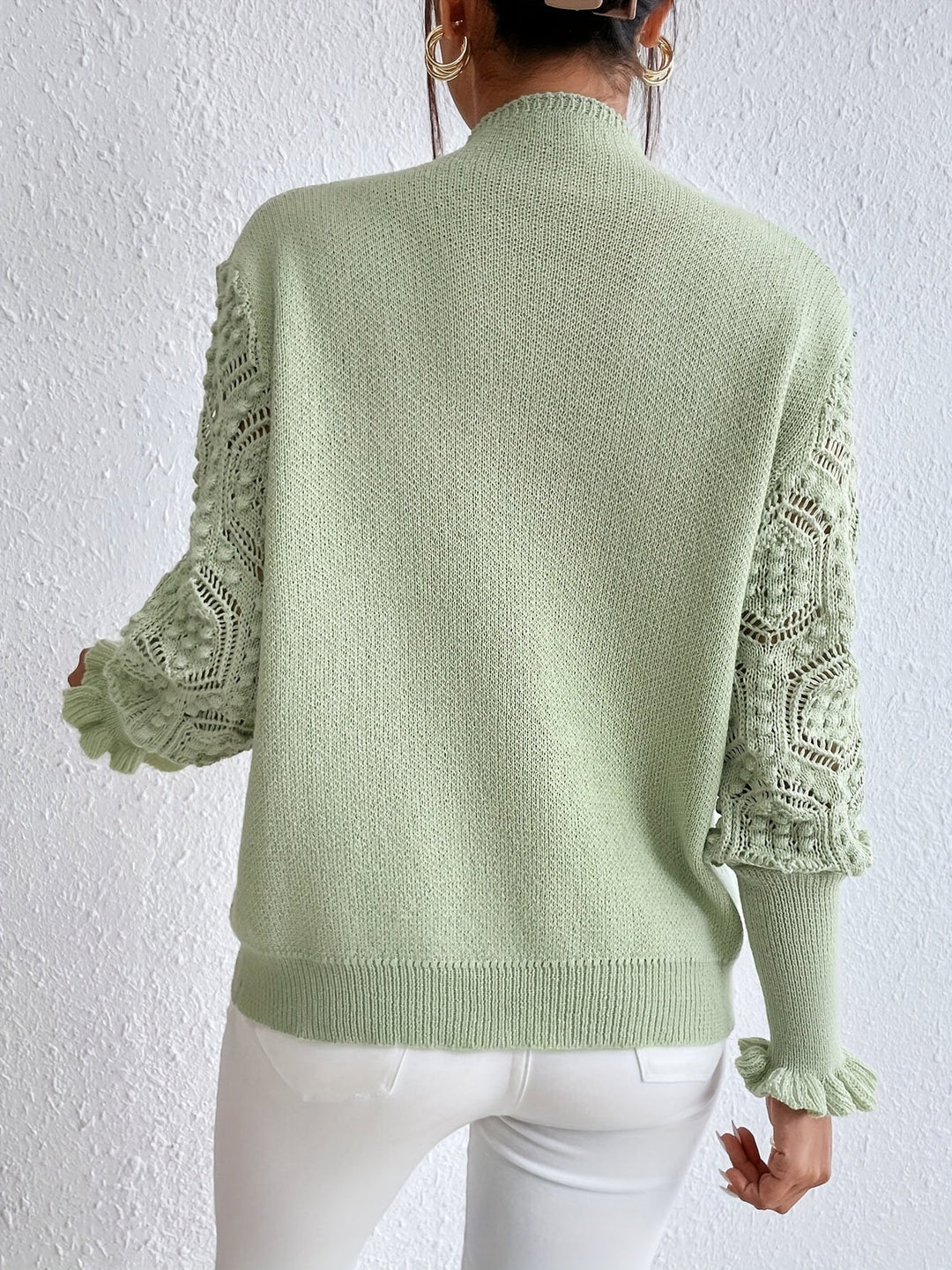 Alexa™ - Lace Sleeve Knit Sweater