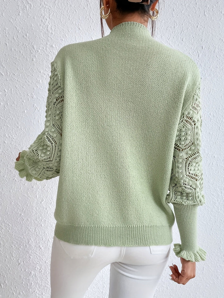 Alexa™ - Lace Sleeve Knit Sweater