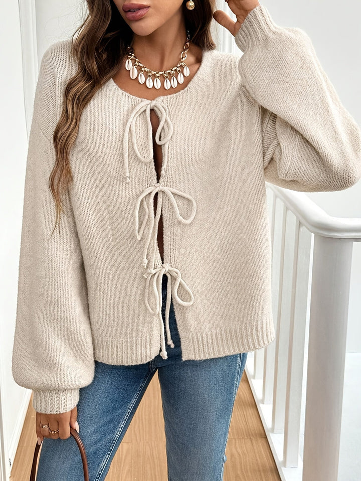 Ana™ - Knotted Round Neck Cardigan