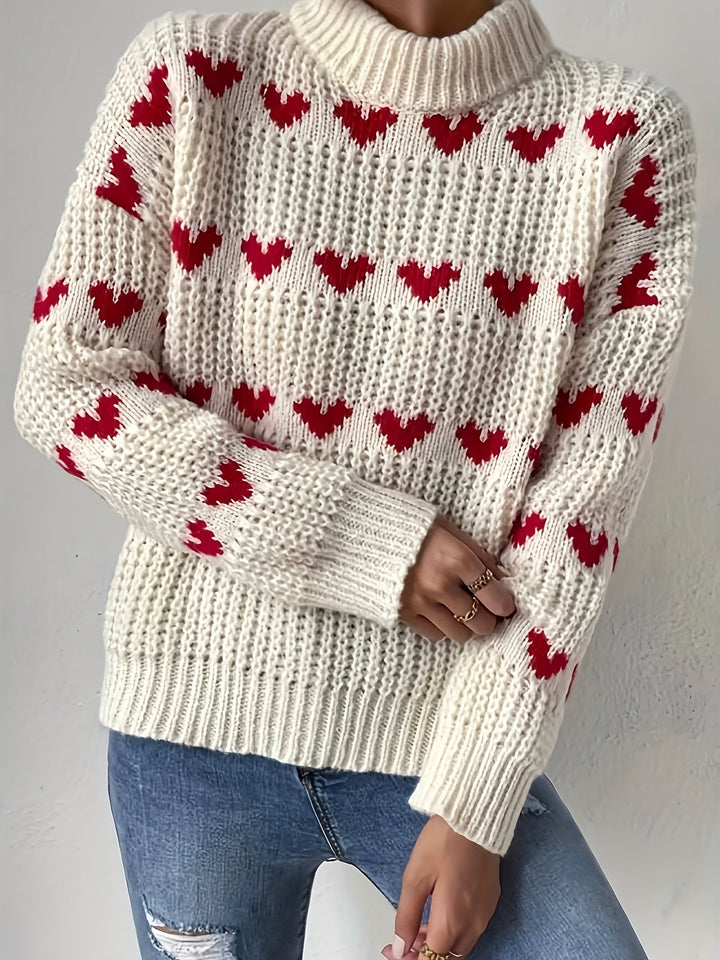 Maud™ - Cozy Heart Knit Sweater