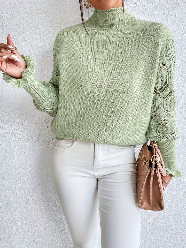 Alexa™ - Lace Sleeve Knit Sweater