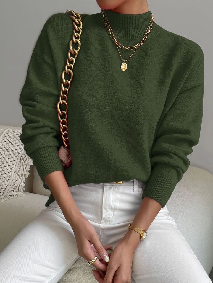 Sanae™ - Classic High Neck Knit Sweater