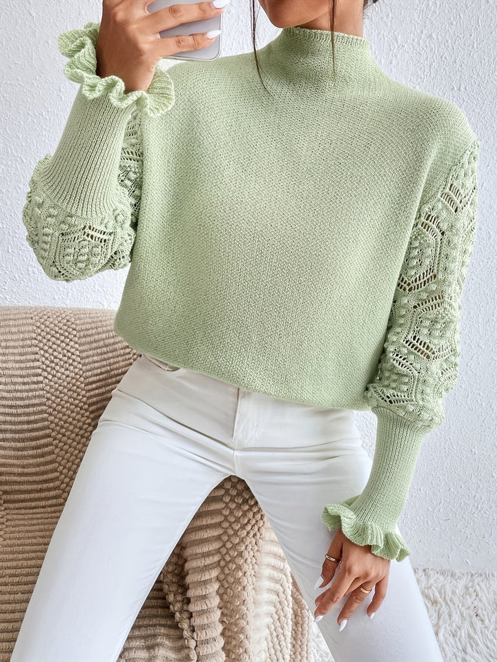 Alexa™ - Lace Sleeve Knit Sweater