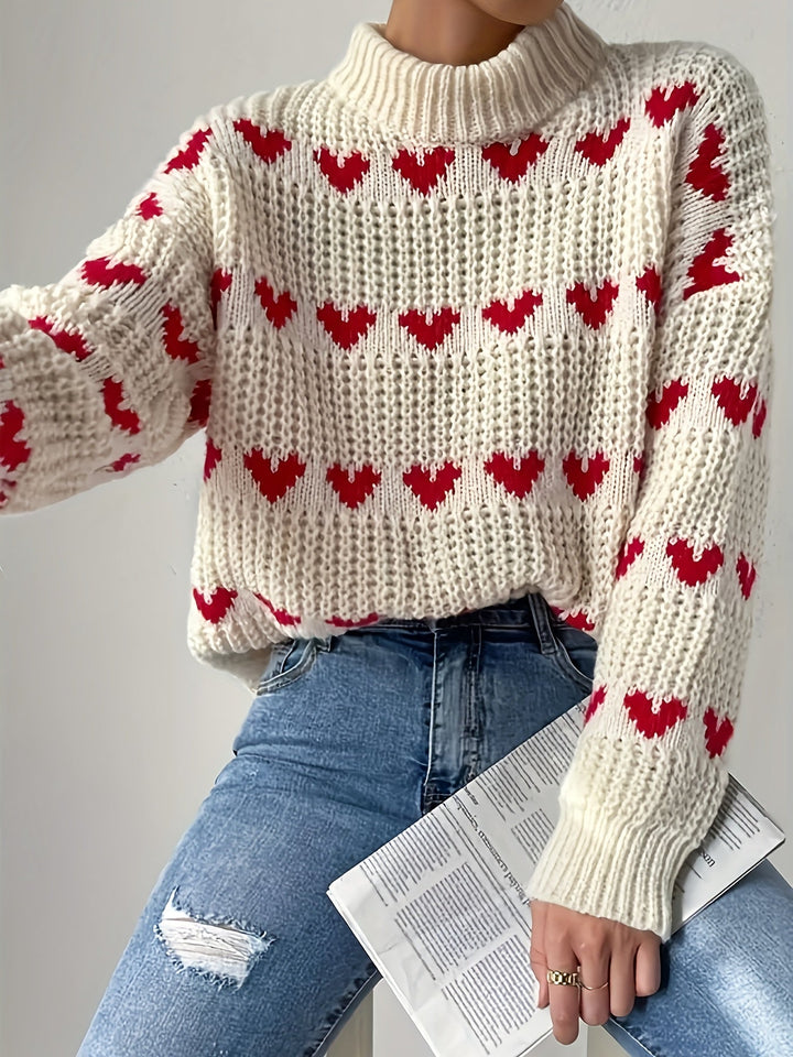 Maud™ - Cozy Heart Knit Sweater