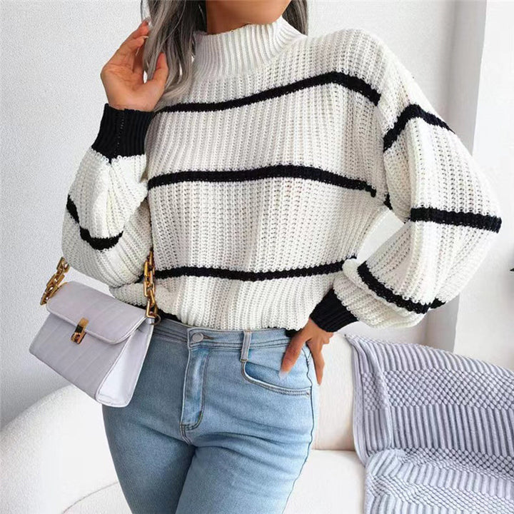 Lina™ - Comfortable Striped Knit Sweater