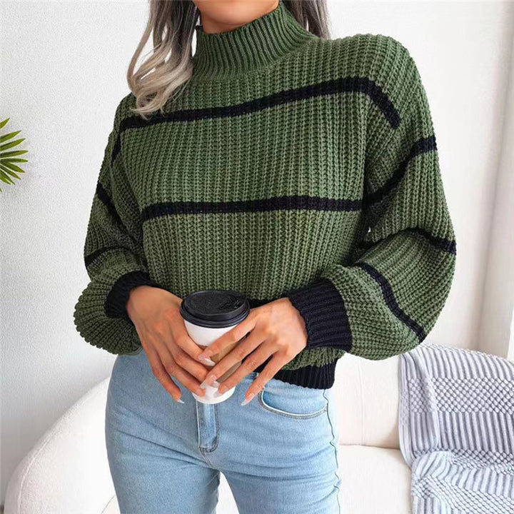 Lina™ - Comfortable Striped Knit Sweater
