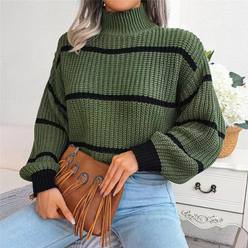 Lina™ - Comfortable Striped Knit Sweater