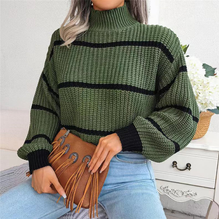 Lina™ - Comfortable Striped Knit Sweater