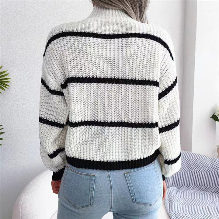 Lina™ - Comfortable Striped Knit Sweater