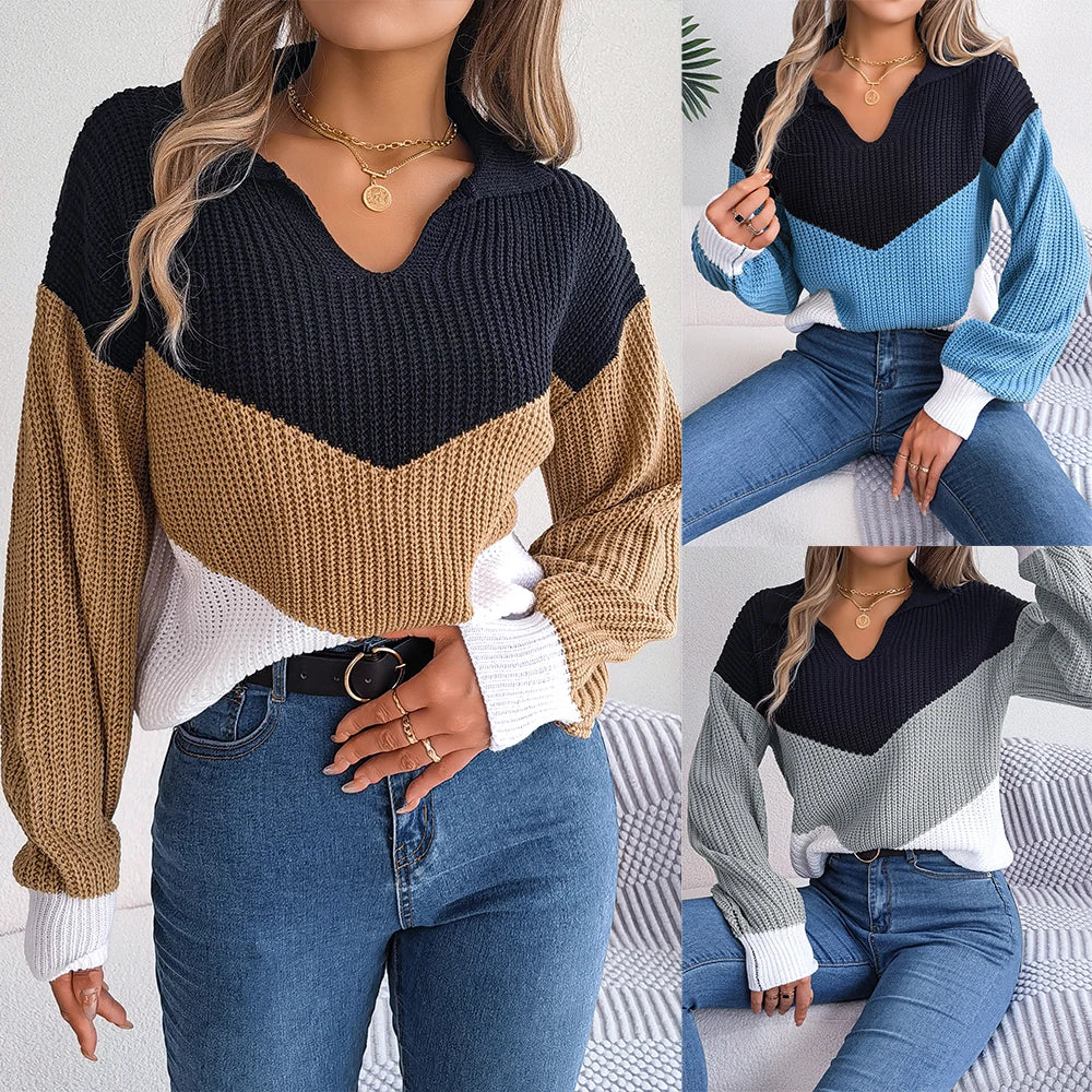 Phaedra™ - Comfortable Patchwork Sweater