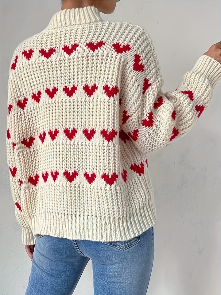 Maud™ - Cozy Heart Knit Sweater