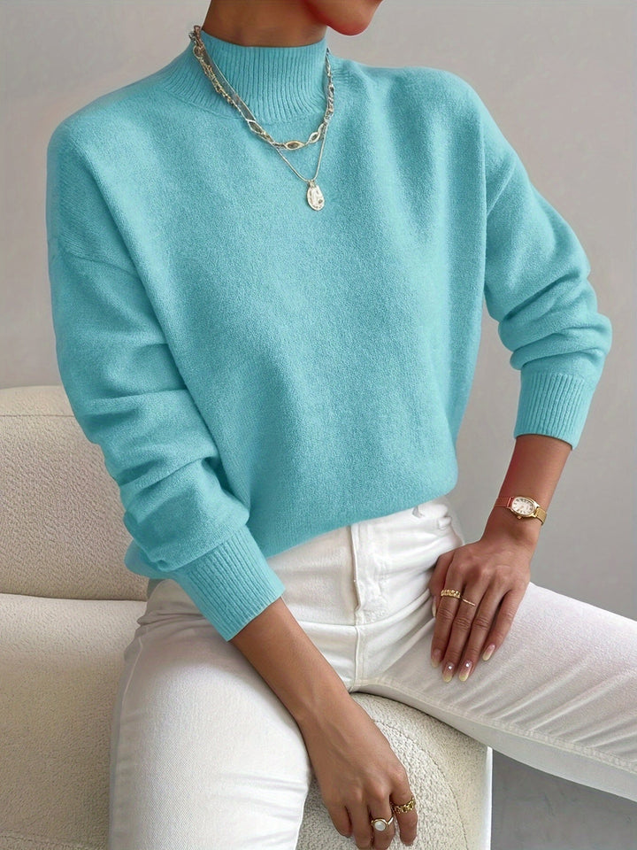 Sanae™ - Classic High Neck Knit Sweater