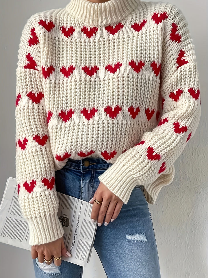 Maud™ - Cozy Heart Knit Sweater